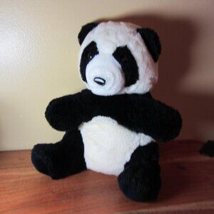 plush 24k polar puff vintage 1985 panda hand puppet (T632)